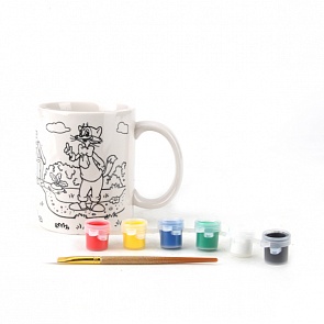 Набор для раскрашивания керамической кружки с рисунком кота Леопольда (Multiart, 1271-1sim)